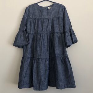 Gymboree blue with sparkle cotton tiered dress size 7